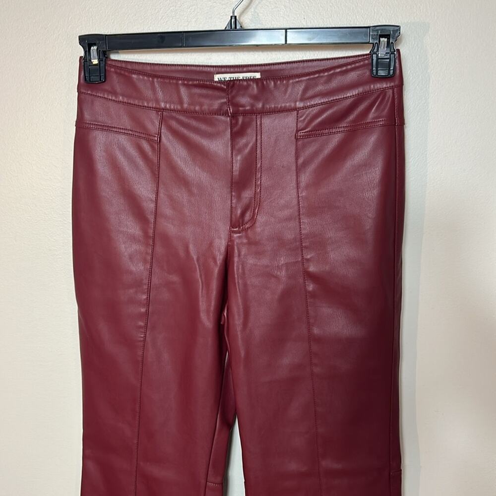 Free People We The Free Uptown burgundy faux bootcut leather pants - Picture 3 of 11